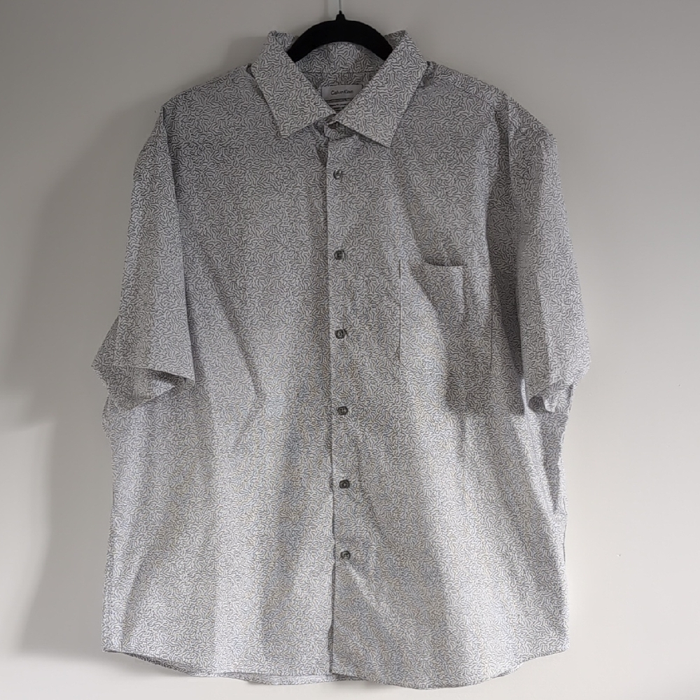 Calvin Klein Gray Casual Button Down Shirt Relaxed Fit